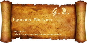 Gyurana Mariann névjegykártya
