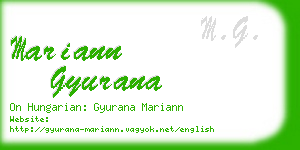 mariann gyurana business card